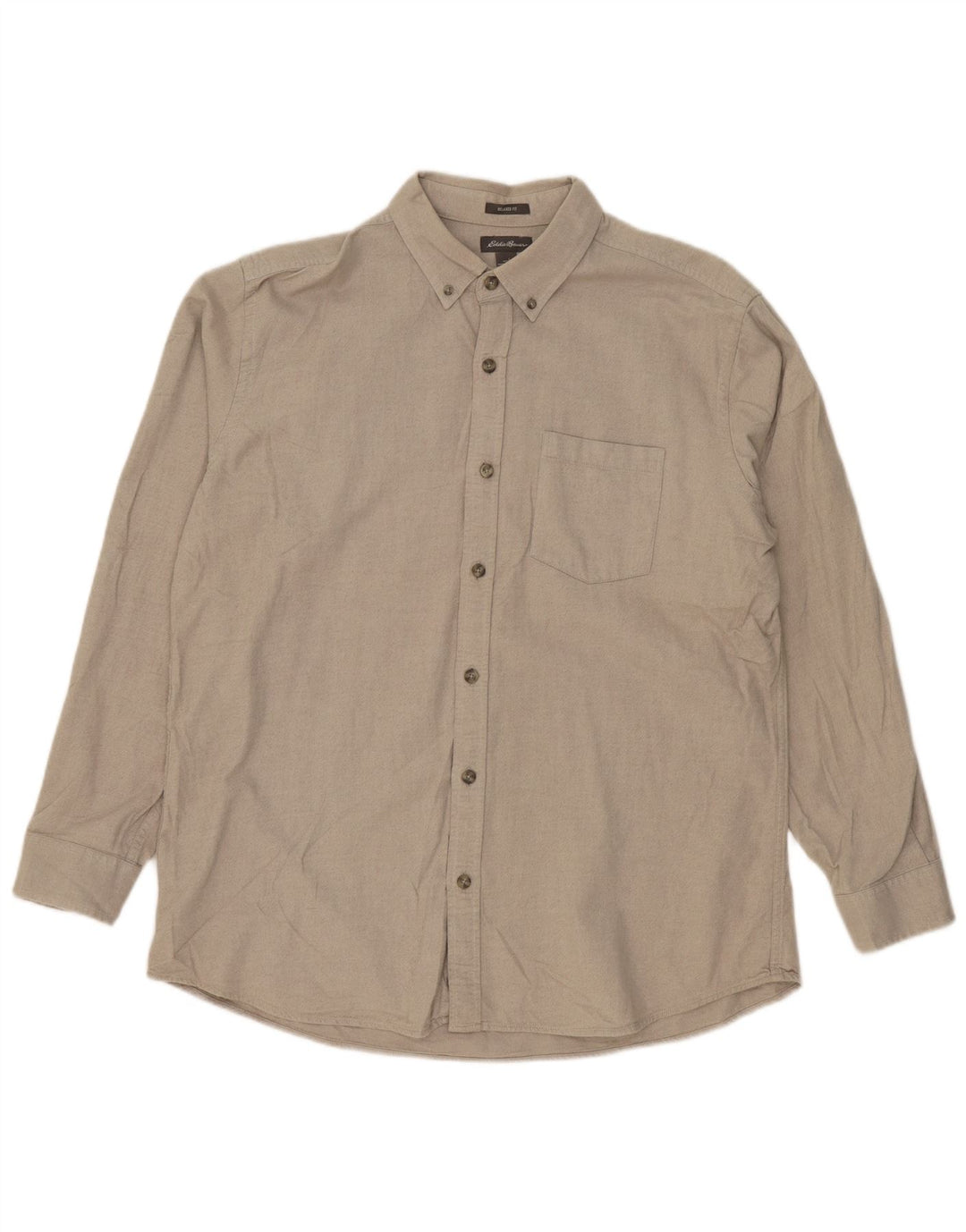 EDDIE BAUER Camisa holgada para hombre Algodón beige grande
