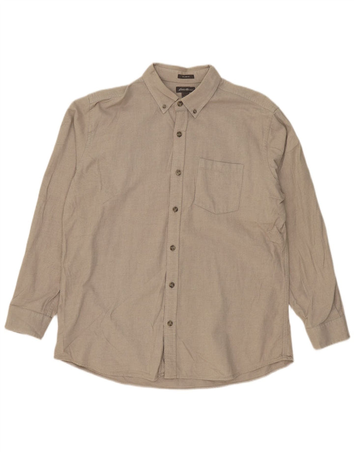 EDDIE BAUER Camisa holgada para hombre Algodón beige grande