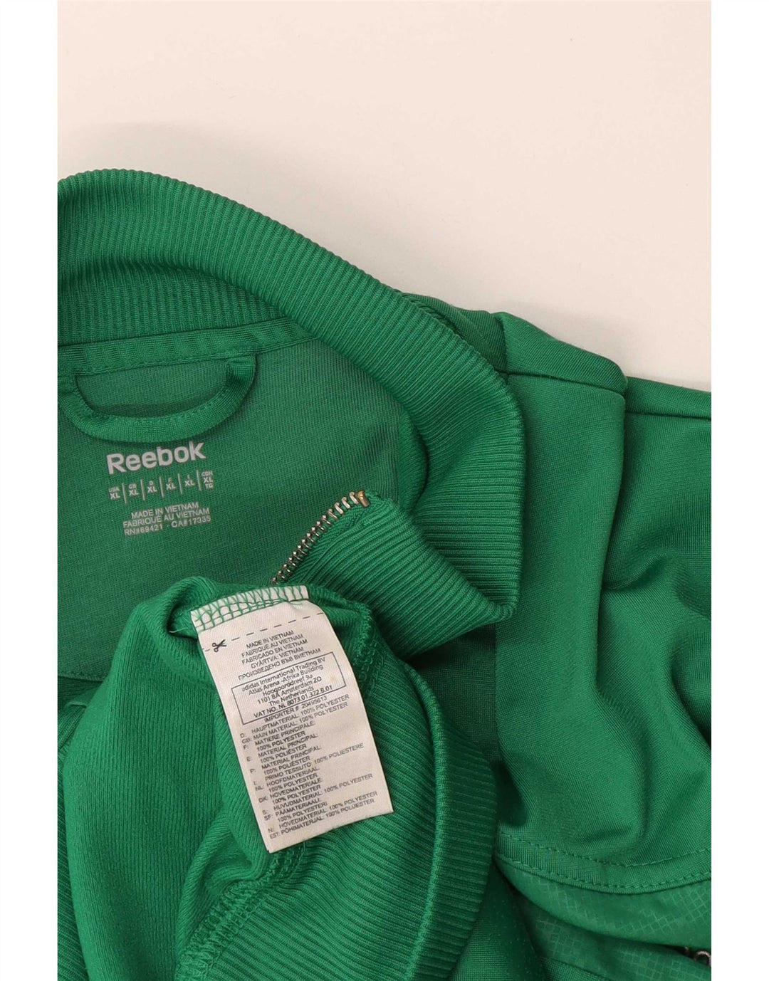 Reebok Hombre Chándal Top Jacket XL Verde Poliéster