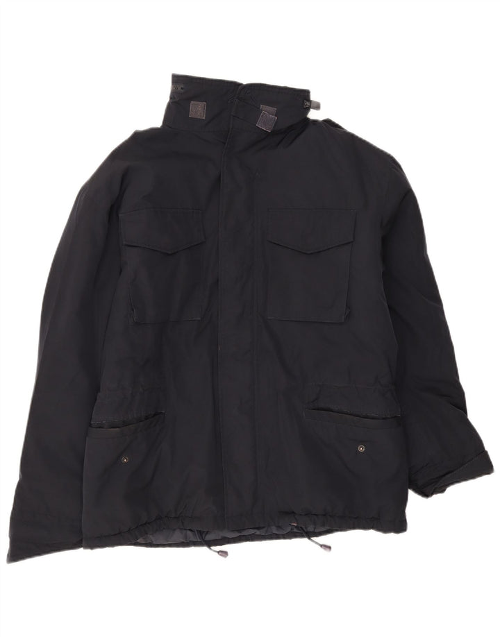 Alberto Aspesi Chaqueta militar acolchada para hombre UK 36 Small Black