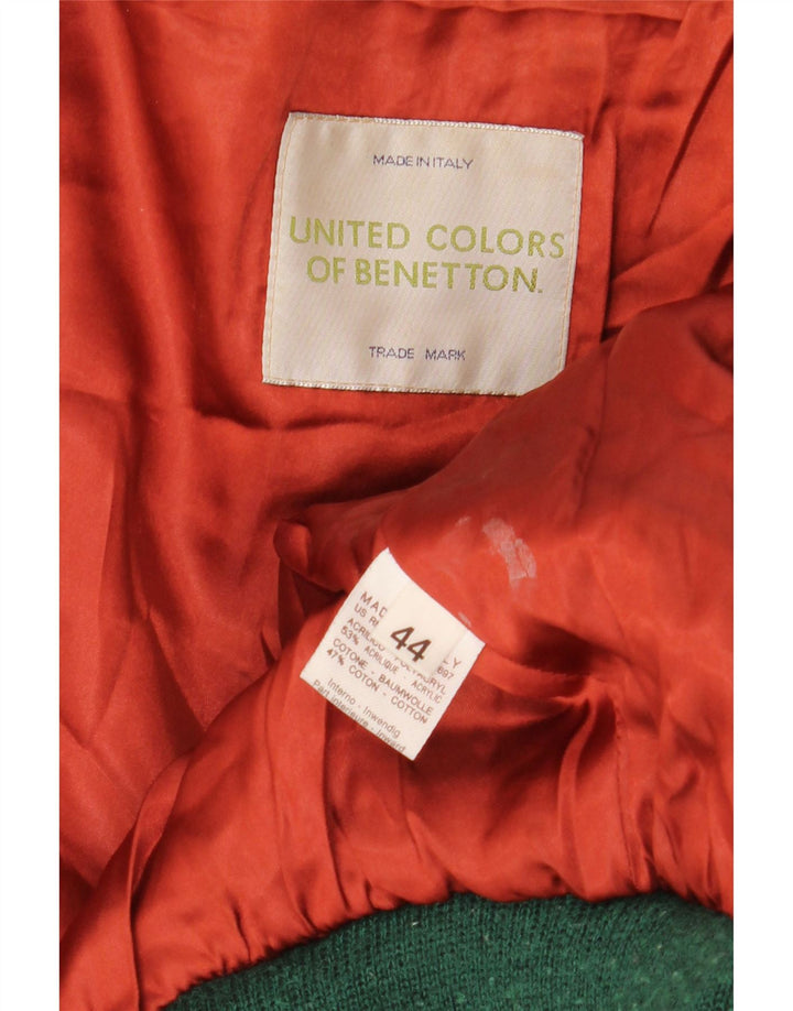 Benetton Chaqueta Bomber Corta Extragrande De Piel Sintética IT 44 Medium Black