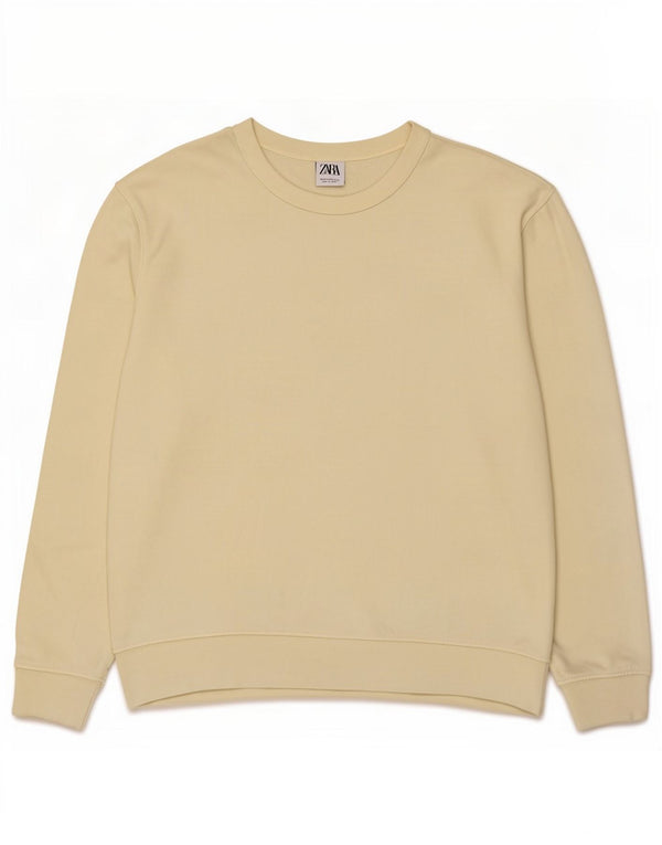 Zara Hombre Sudadera Jumper Medium Amarillo Algodón