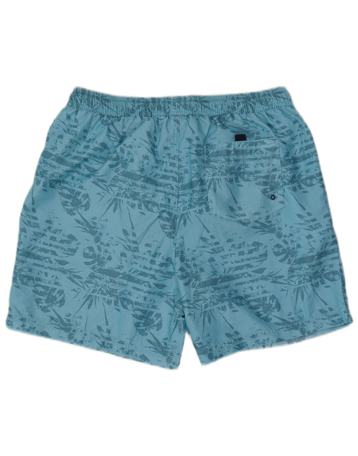 Bañador Vintage para Hombre Talla Grande Azul con Estampado Floral de Poliéster