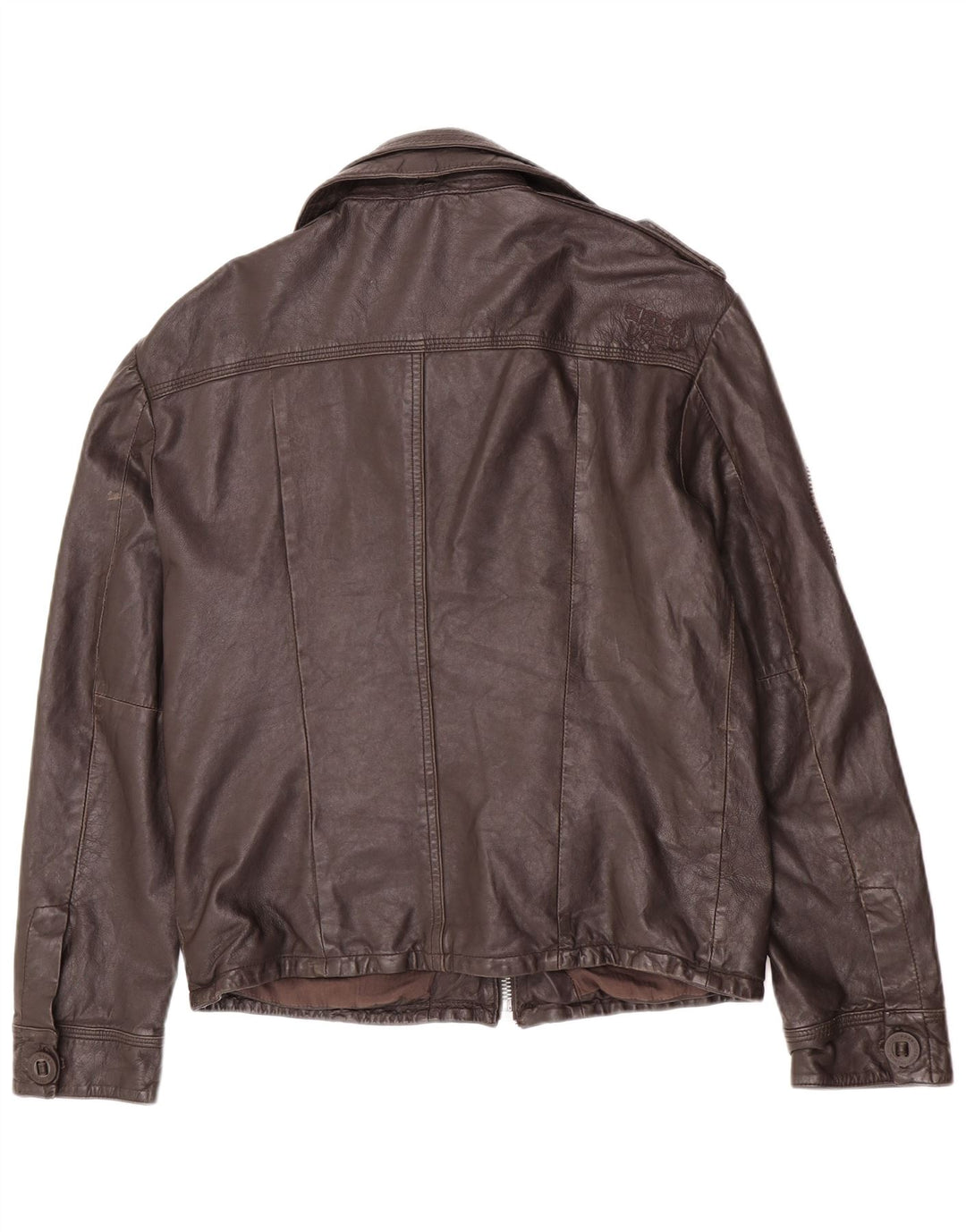 Superdry Chaqueta de cuero militar para hombre ES 42 XL Marrón