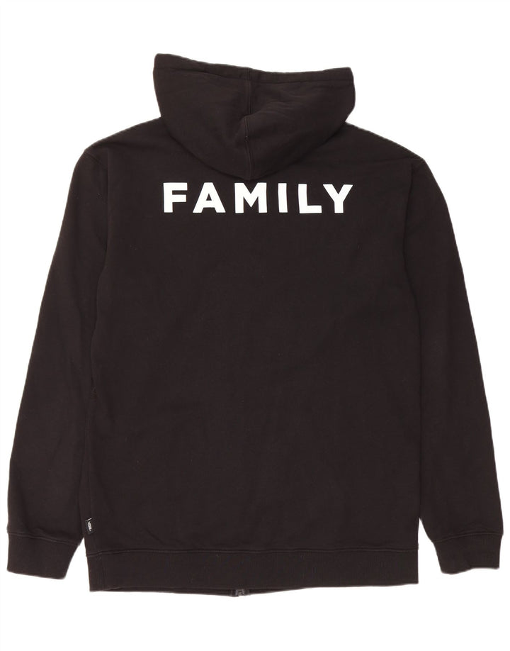 Vans Sudadera con capucha y cremallera gráfica para hombre, talla grande, algodón negro