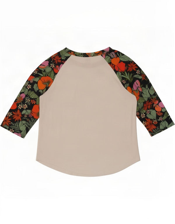 Vans Top para mujer manga 3/4 UK 40 Algodón floral blanco mediano