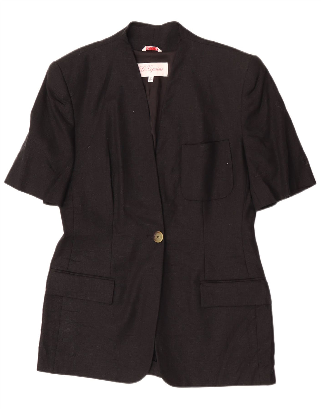 Les Copains Chaqueta Blazer De 1 Botón De Manga Corta Para Mujer IT 44 Medium Black