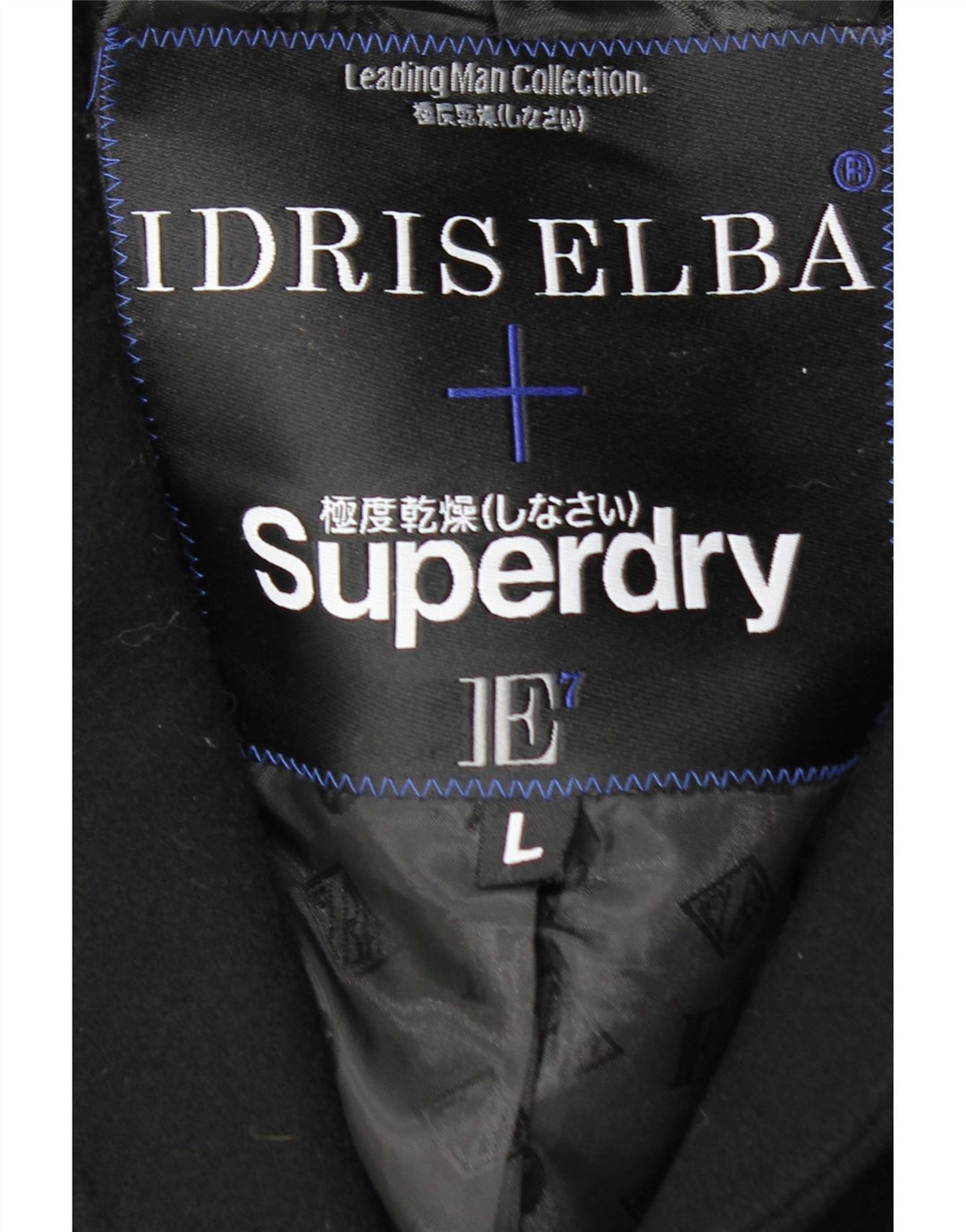 SUPERDRY Abrigo para hombre UK 40 Large Lana negra