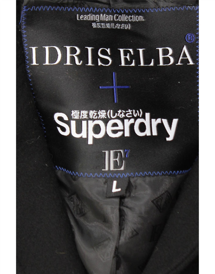 SUPERDRY Abrigo para hombre UK 40 Large Lana negra