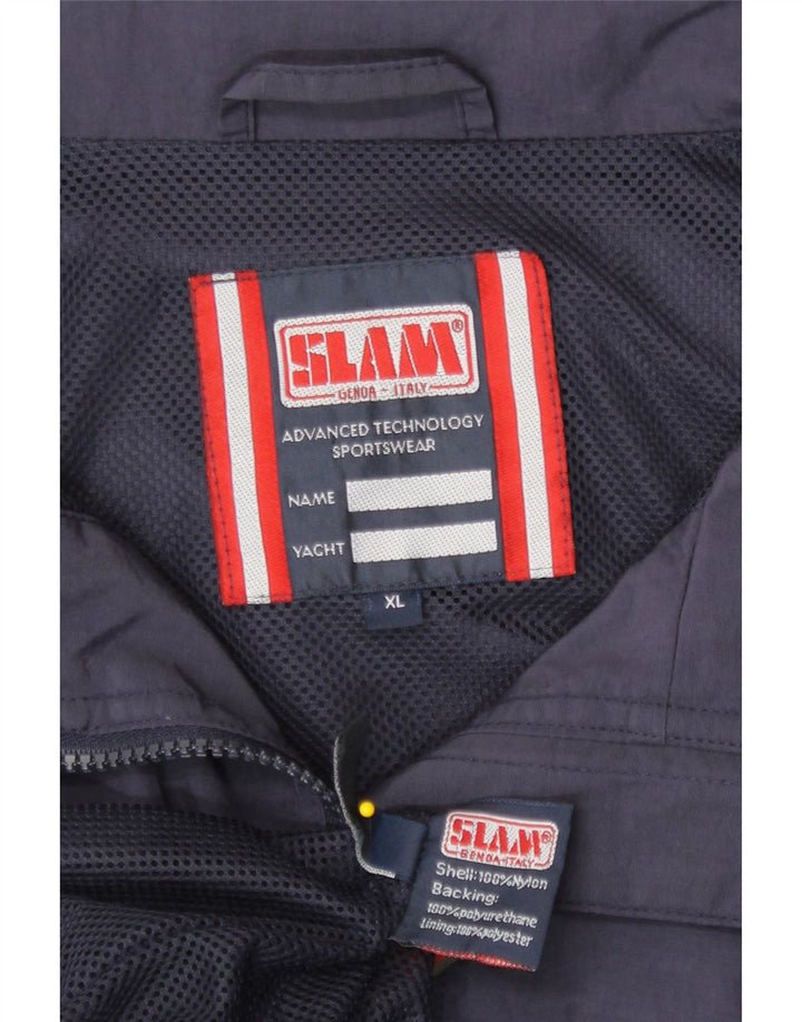 Slam Chaqueta Bomber para Hombre UK 42 XL Nylon Azul Marino