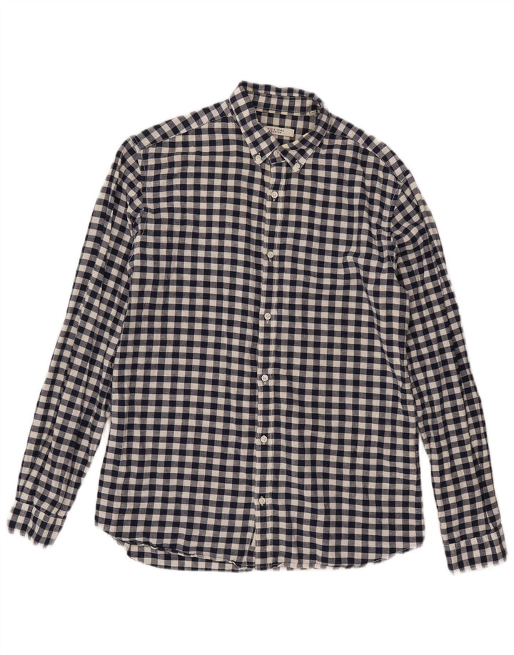 Camisa Jack & Jones Hombre Algodón Vichy Azul Marino Mediano