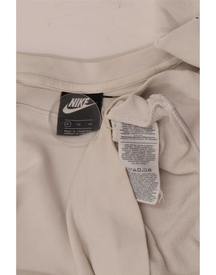 Nike Hombre Sudadera Gráfica Jumper XL Algodón Blanco