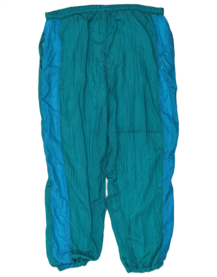 Vintage Hombre Chándal Completo XL Azul Colorblock Nylon