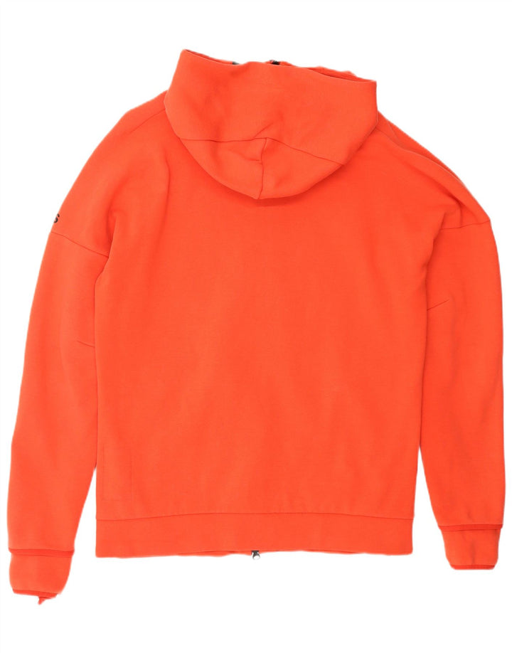 Adidas - Sudadera con capucha y cremallera gráfica para hombre, color rojo mediano