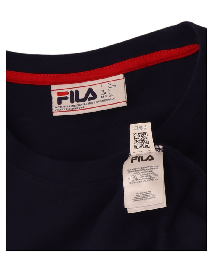 Fila Hombre Sudadera Jumper Grande Azul Marino Algodón