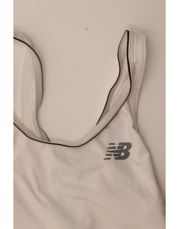 New Balance Mujer Chaleco Top UK 8 Pequeño Blanco