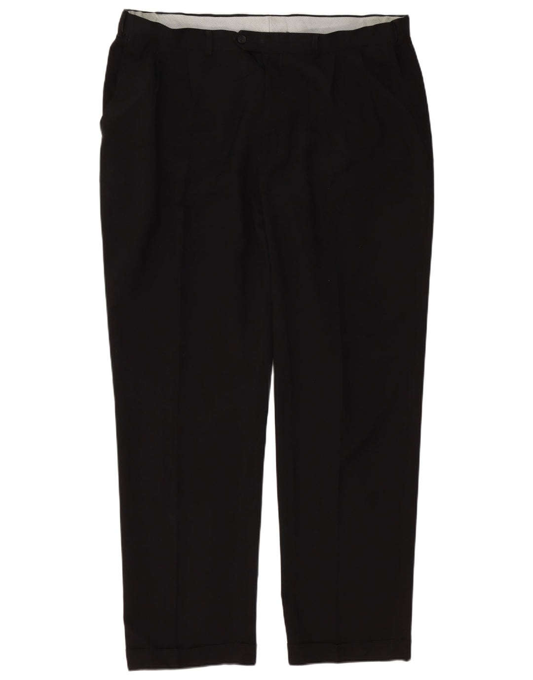Marks & Spencer Pantalón de traje con pinzas para hombre W40 L33 Poliéster negro