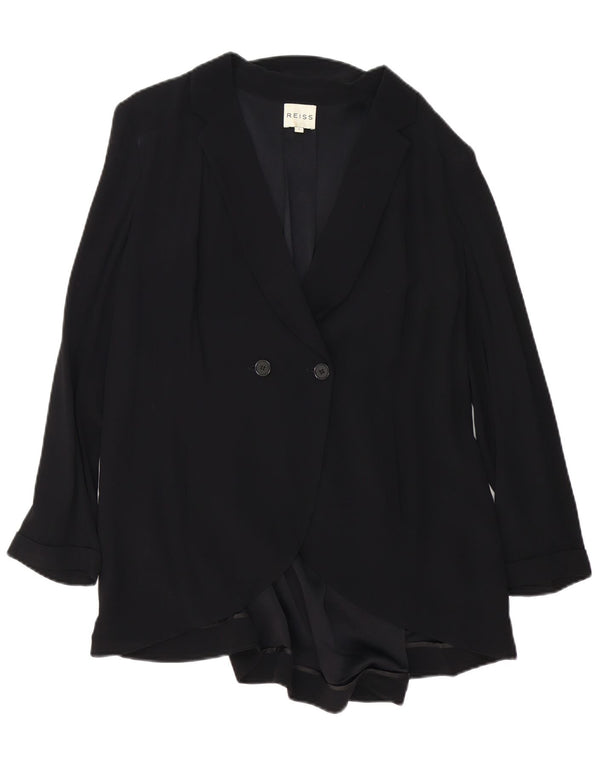 Reiss Abrigo extragrande con doble botonadura para mujer UK 10 Small Viscosa negra