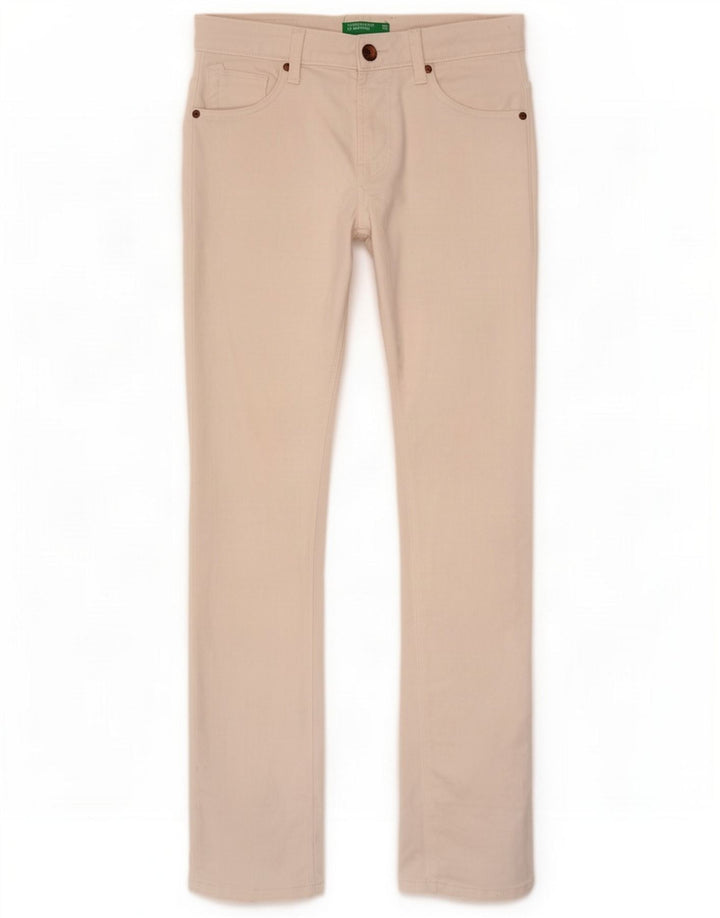 Benetton Vaqueros Slim Mujer W30 L32 Blanco Algodón