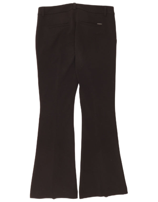Liu Jo Pantalones casuales acampanados para mujer IT 40 Small W30 L28 Poliéster negro