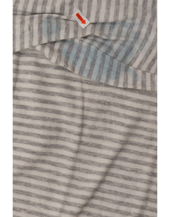 QUIKSILVER Top corto extragrande para mujer de manga larga UK 44 Gris medio a rayas