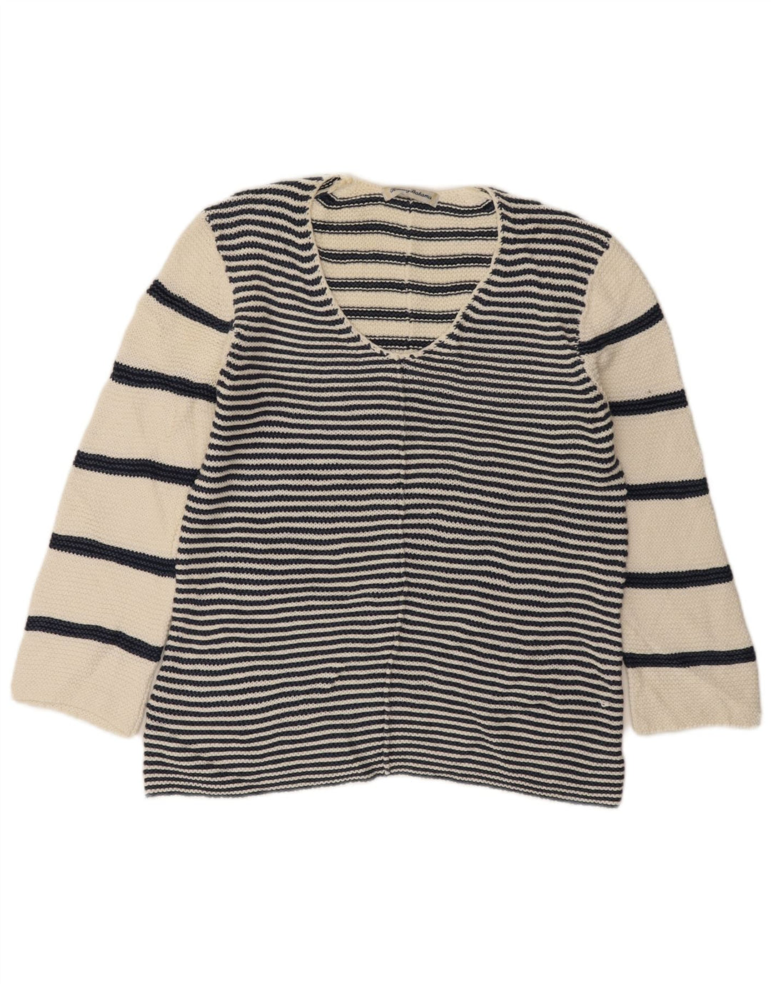 Tommy Bahama Suéter con cuello en V para mujer UK 14 Medium Off White Nautical
