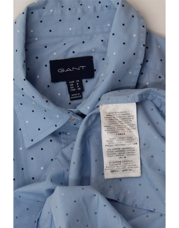 Camisa Gant para mujer UK 8 Small Blue Spotted Cotton