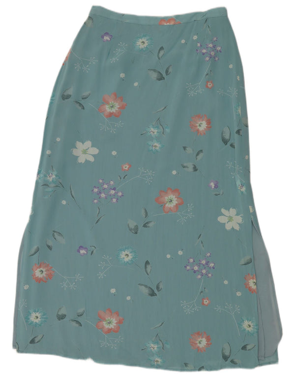 Laura Ashley Maxifalda para mujer UK 14 Medium W30 Viscosa floral azul