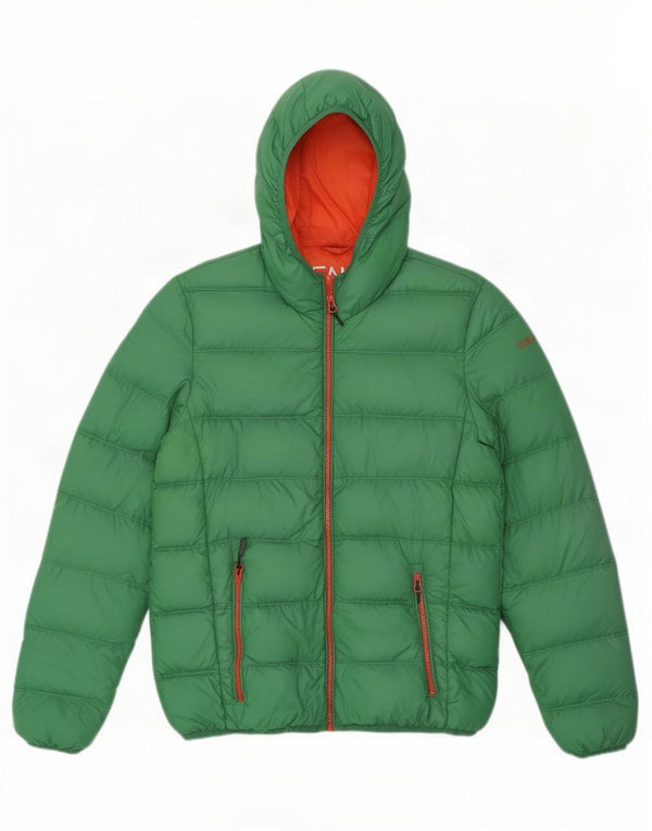 CMP Chaqueta acolchada con capucha para mujer IT 46 Large Green Nylon