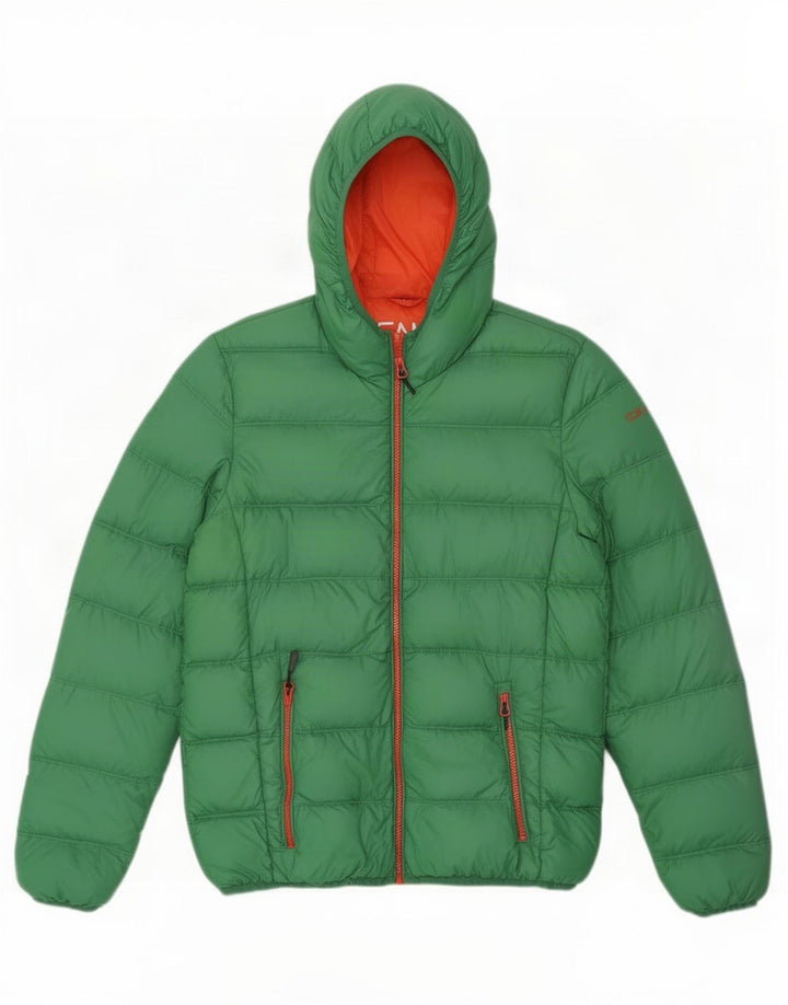 CMP Chaqueta acolchada con capucha para mujer IT 46 Large Green Nylon