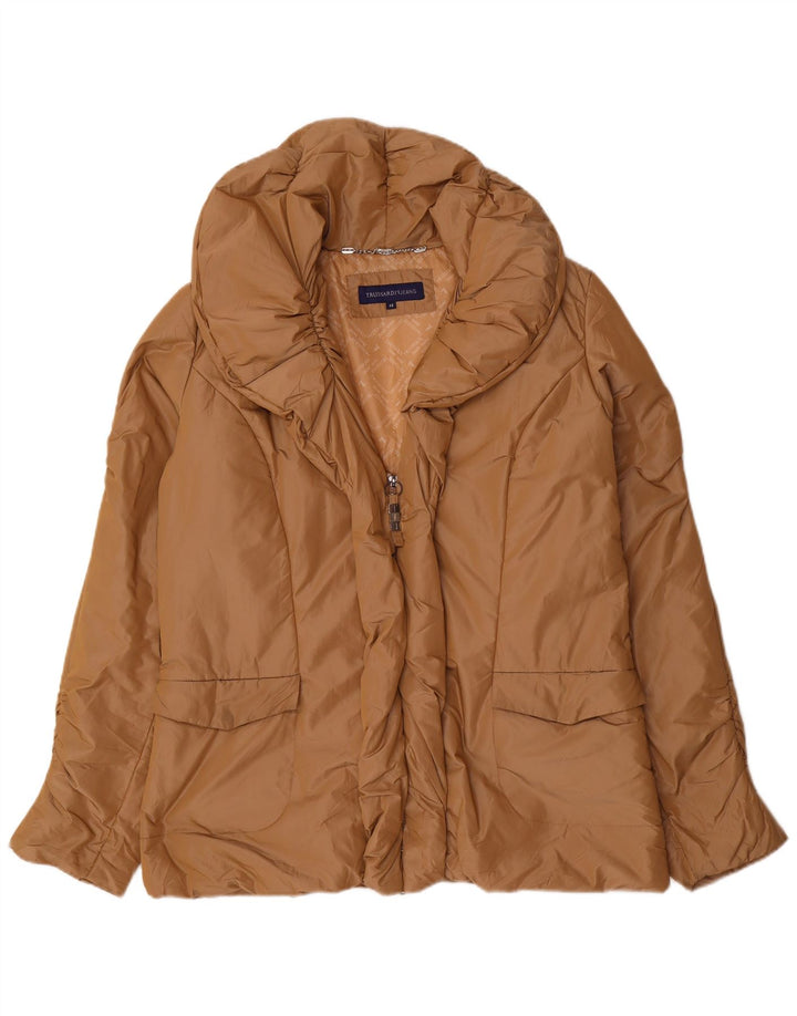 TRUSSARDI JEANS Chaqueta acolchada para mujer IT 48 XL Beige Poliéster