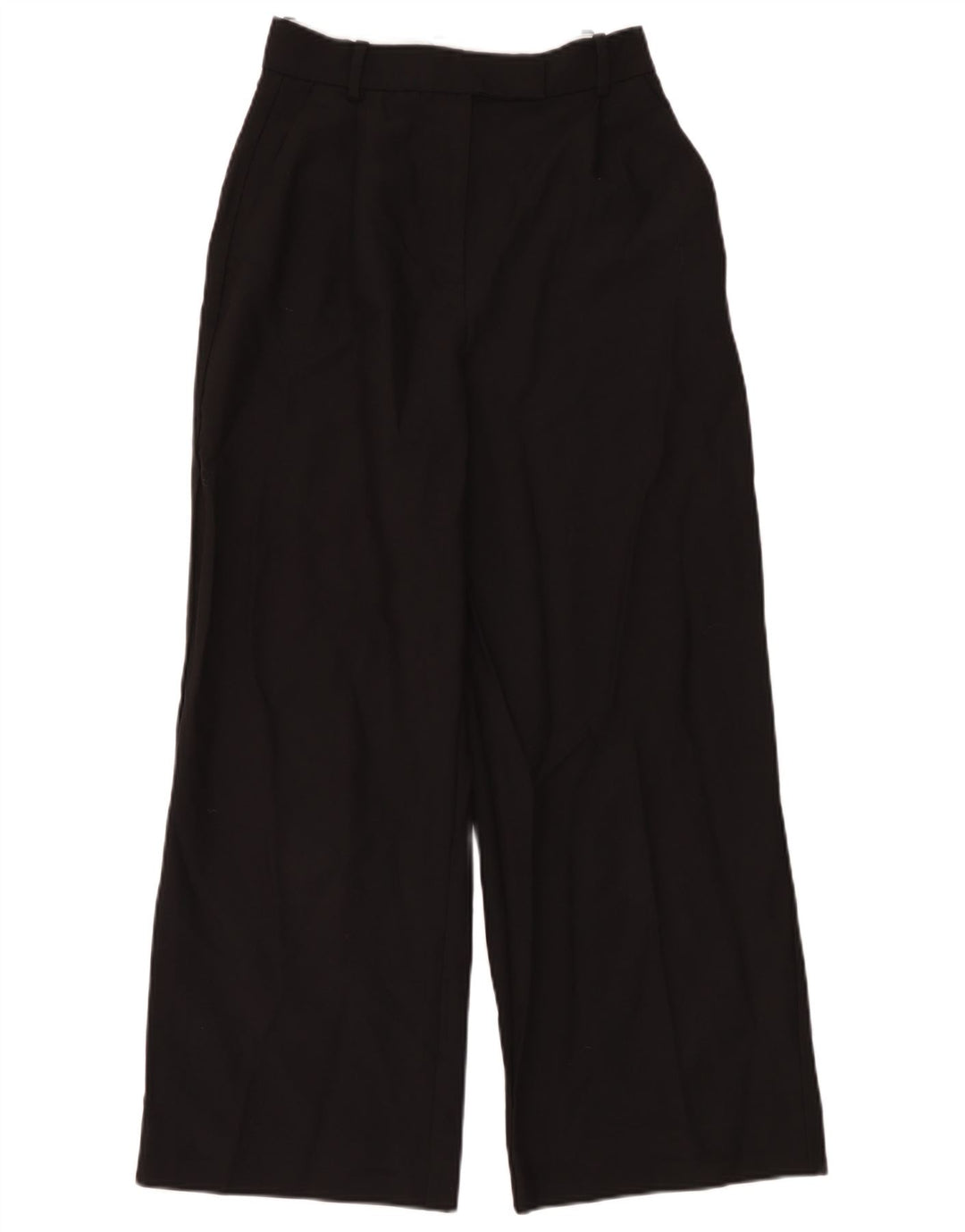 Zara Mujer Pantalón Ancho Traje Pantalón Pequeño W26 L28 Poliéster Negro