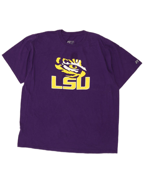 Russell Athletic Mens LSU Tigers Baton Rouge Camiseta Top 2XL Algodón Púrpura