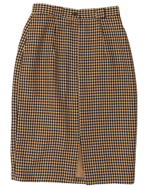 Falda lápiz para mujer Michael H UK 12 Medium W26 Beige Argyle/Lana de diamante