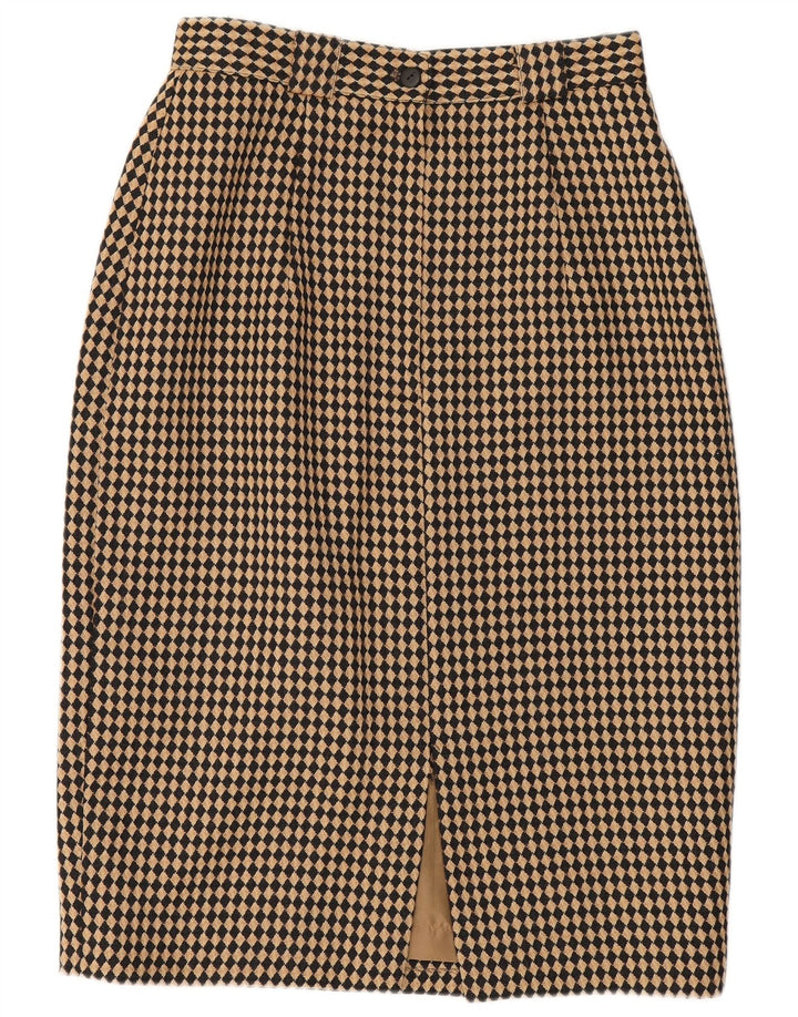 Falda lápiz para mujer Michael H UK 12 Medium W26 Beige Argyle/Lana de diamante