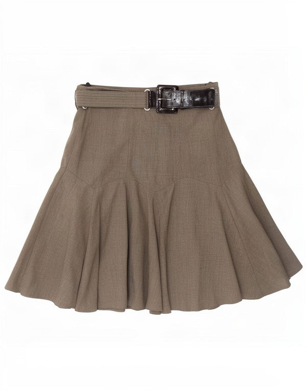 Marks & Spencer Falda acampanada para mujer UK 12 Medium W30 Beige Poliéster