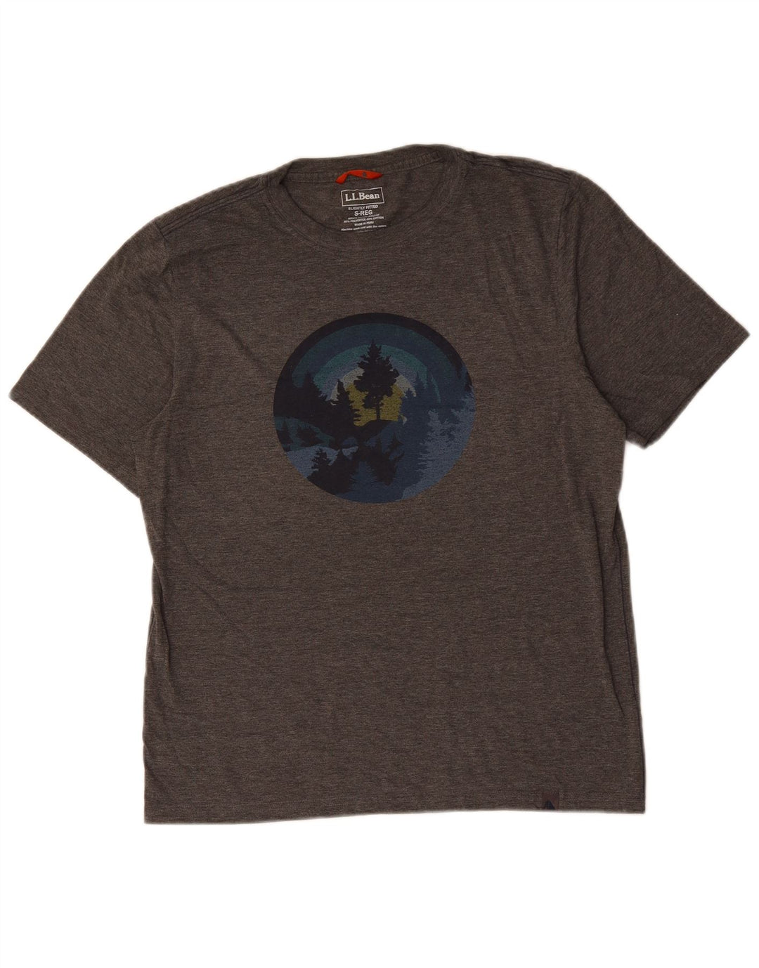 L.L.BEAN Camiseta gráfica ligeramente ajustada para hombre Top pequeño gris moteado