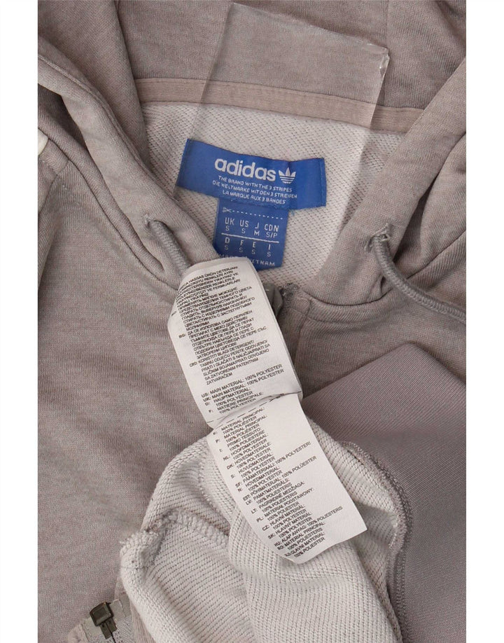 Adidas - Sudadera con capucha y cremallera para hombre, tamaño pequeño, poliéster gris