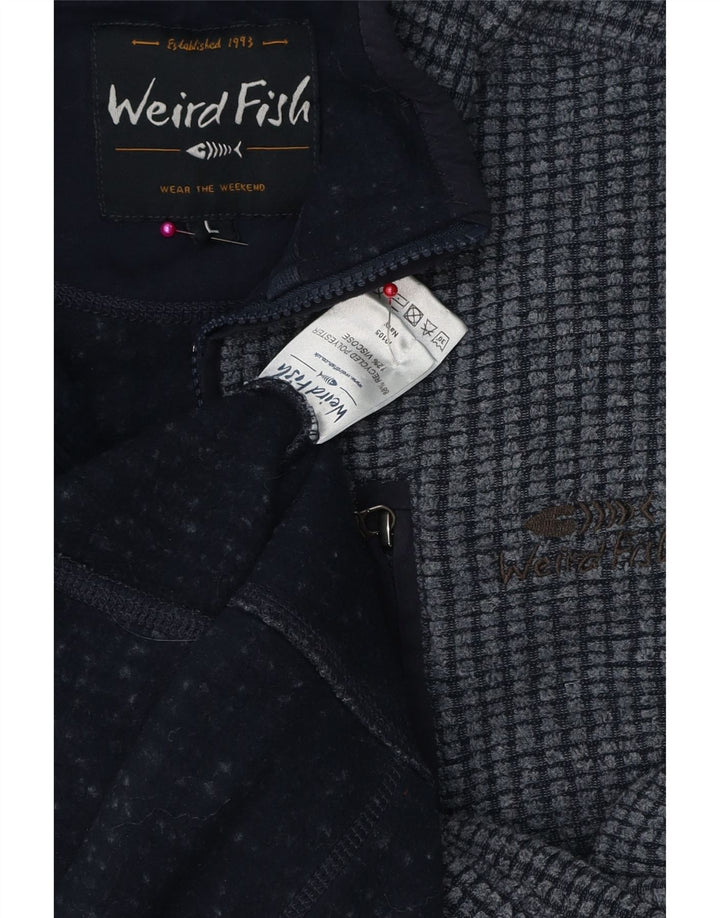 Weird Fish Chaqueta polar para hombre Poliéster azul marino grande