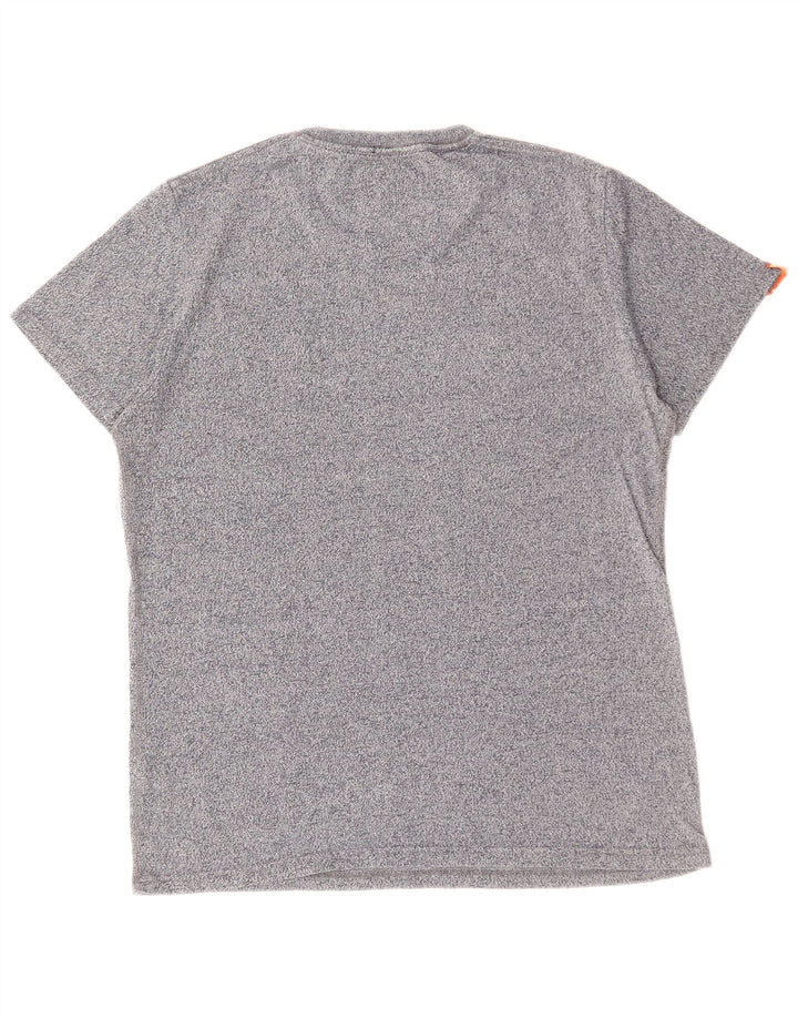 SUPERDRY Camiseta para hombre Top 2XL Algodón moteado gris