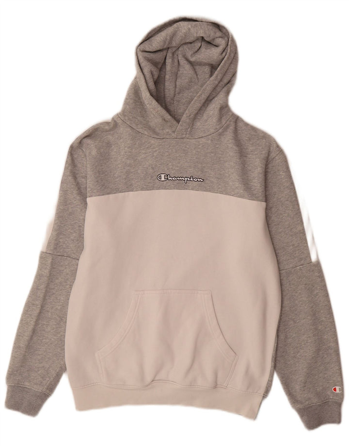 Champion Sudadera Con Capucha Para Hombre Jersey Pequeño Gris Colorblock