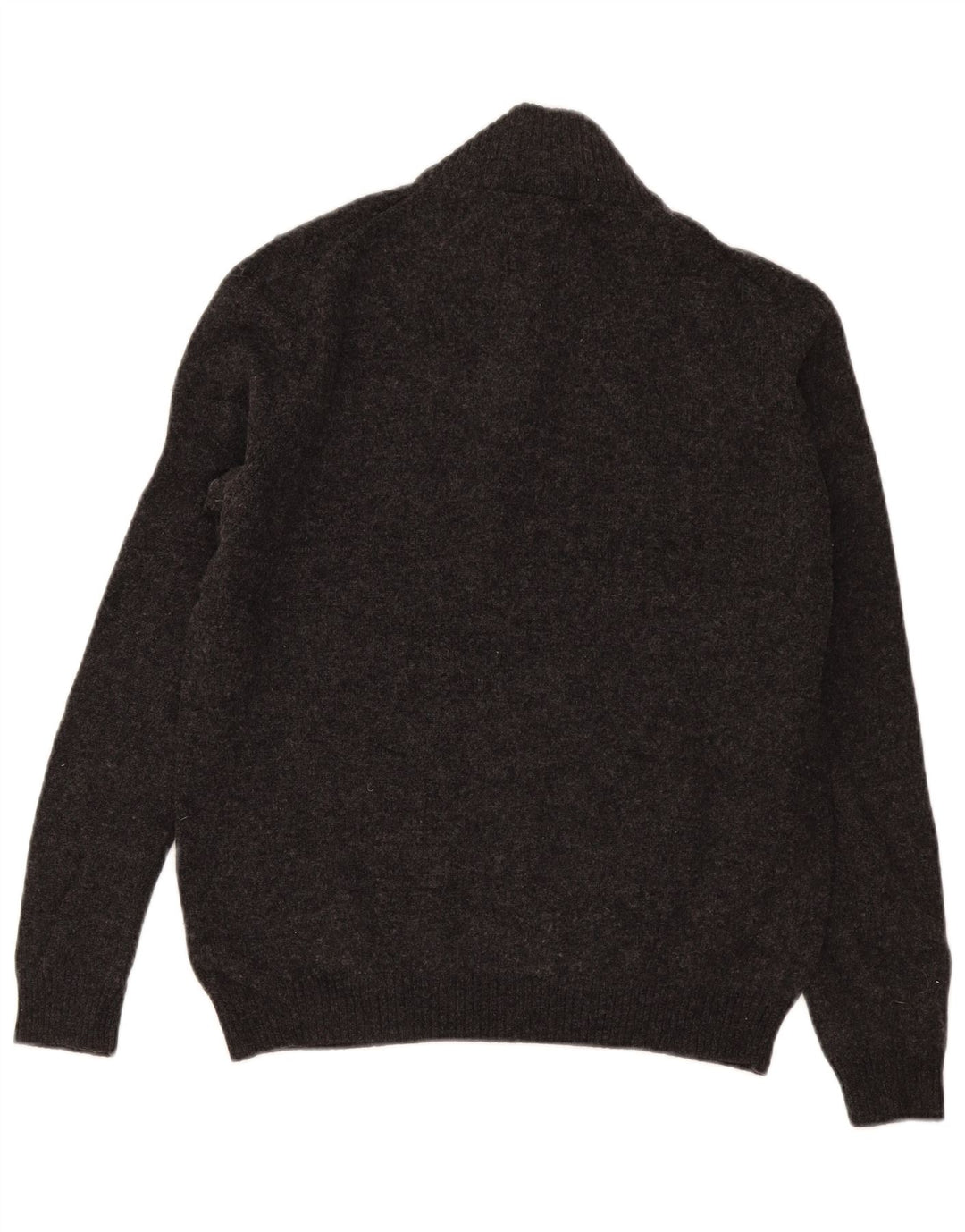 John Lewis Jersey para hombre con cuello y cremallera de lana merino gris medio