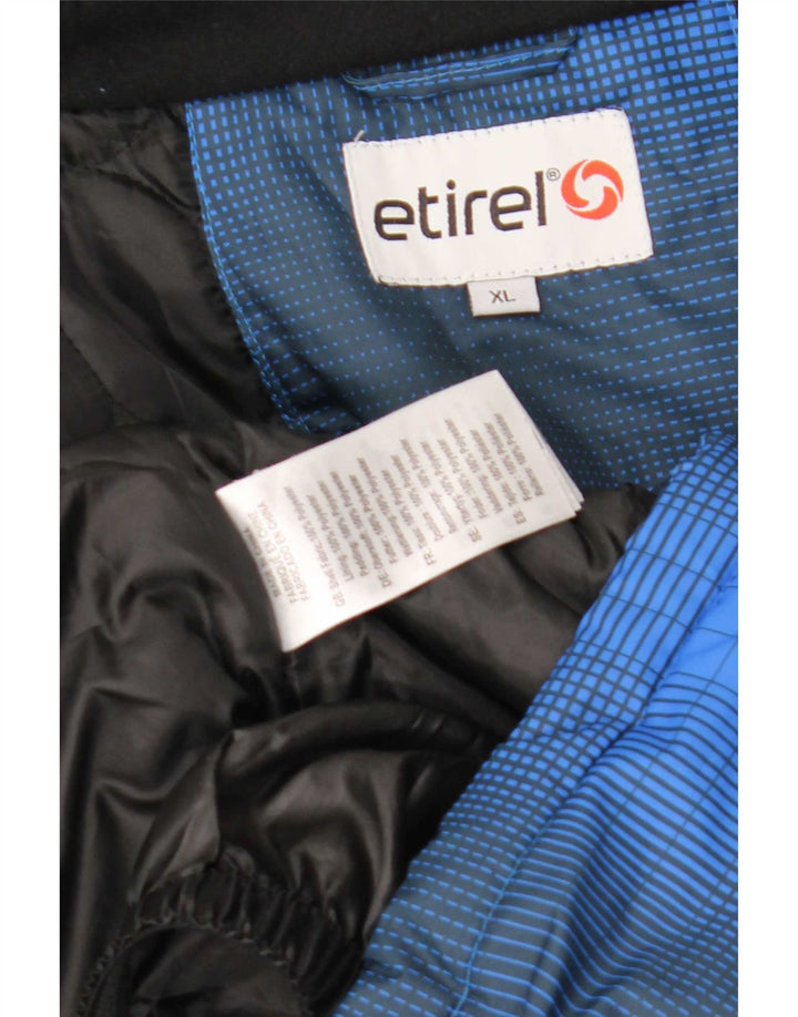 Etirel Chaqueta de esquí con capucha para hombre UK 42 XL Poliéster a cuadros azules