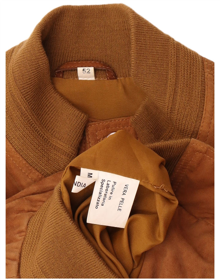 Vintage hombres ante bomber chaqueta IT 52 XL cuero marrón