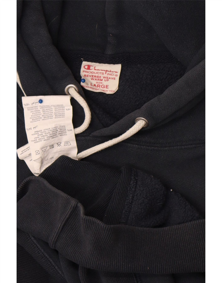 Champion Sudadera Con Capucha Para Hombre Jersey Grande De Algodón Negro