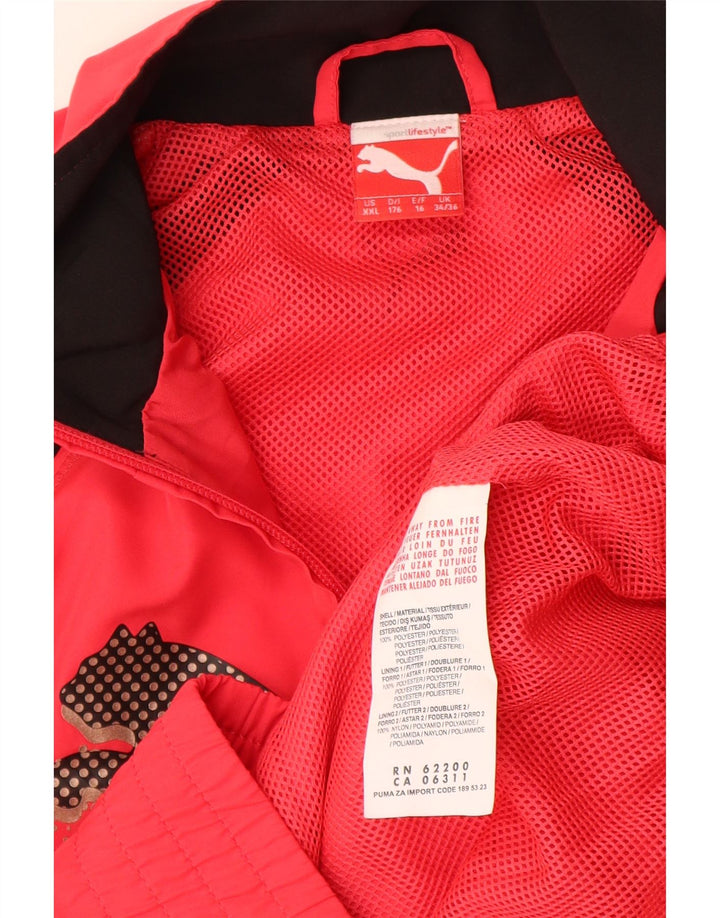 Puma - Chaqueta de chándal gráfica para niño (15-16 años), color rojo