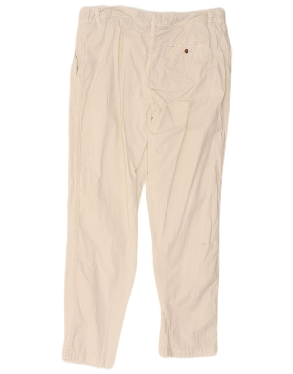 Marks & Spencer Pantalones chinos rectos para mujer UK 40 Large W36 L29 Blanco