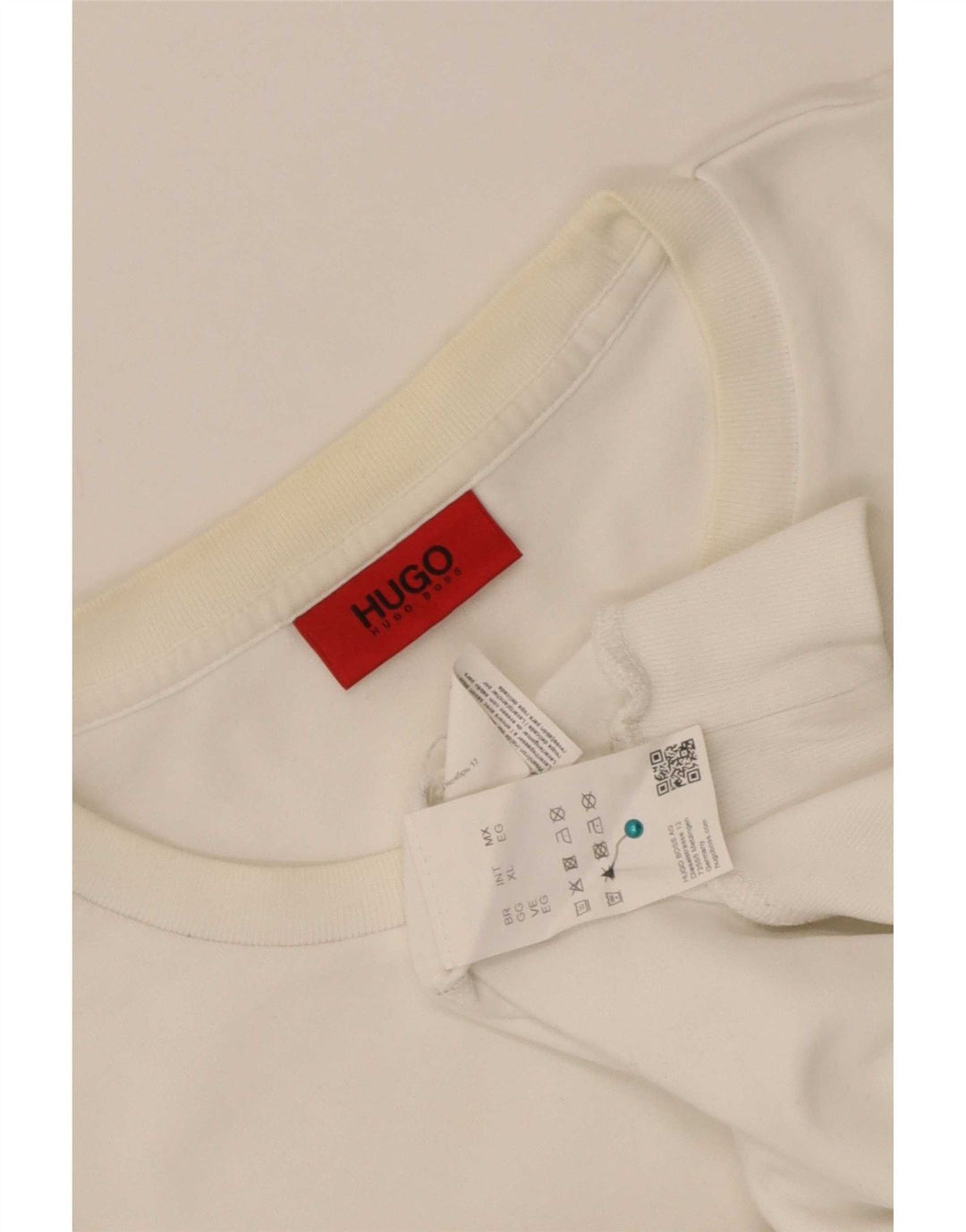 Hugo Boss Hombre Sudadera Gráfica Jumper XL Algodón Blanco