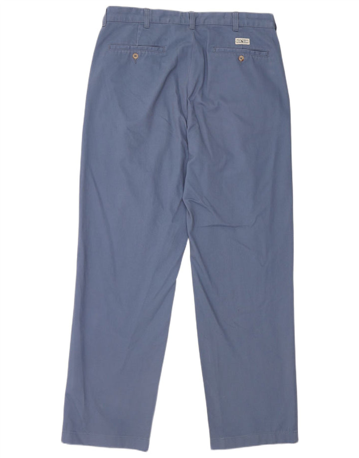 POLO RALPH LAUREN Pantalón chino con pinzas para hombre W36 L34 Algodón azul