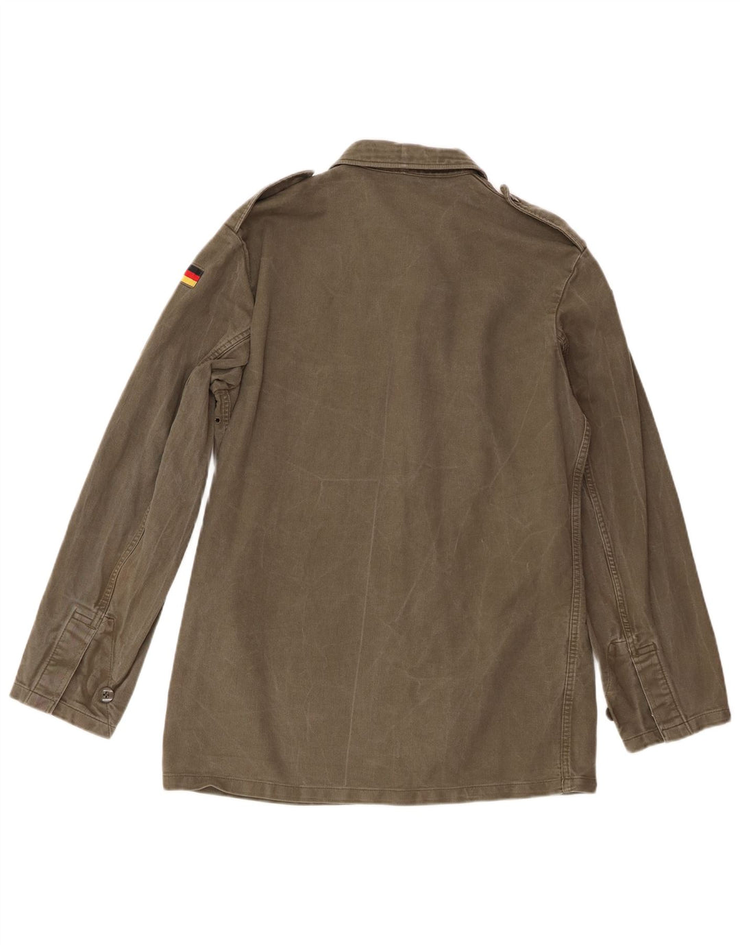 Vintage hombres denim chaqueta militar Reino Unido 38 ejército caqui medio